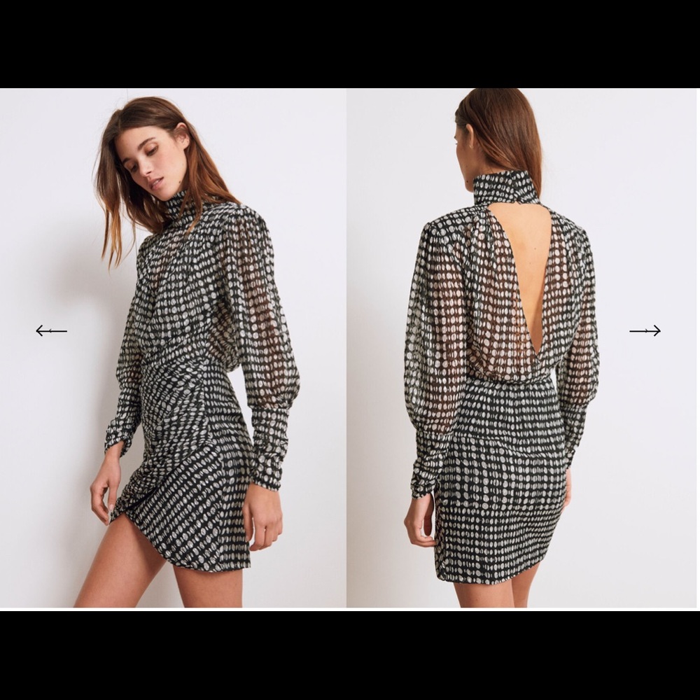 ba&sh Black and White Mini Dress